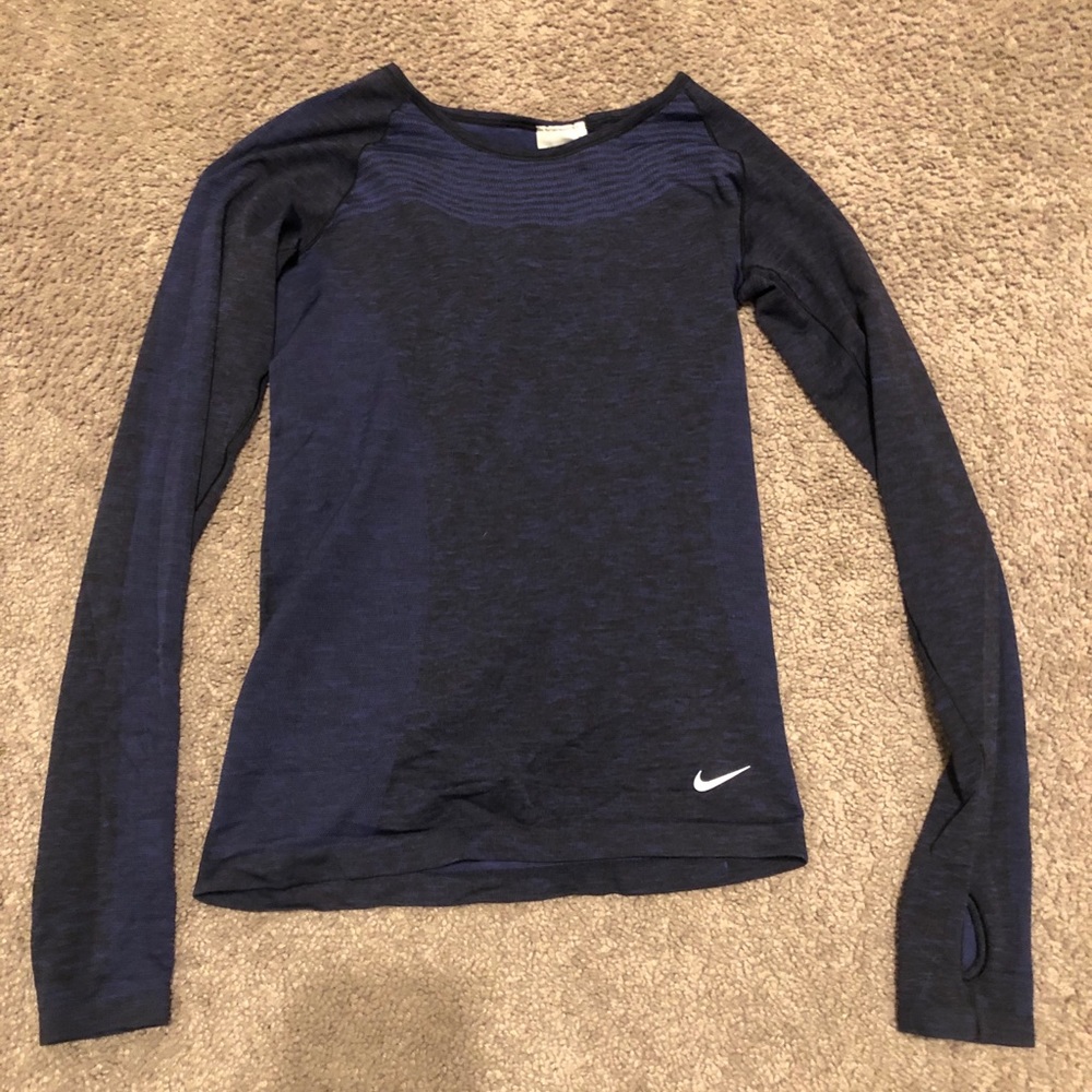 NIKE long sleeve athletic shirt blue